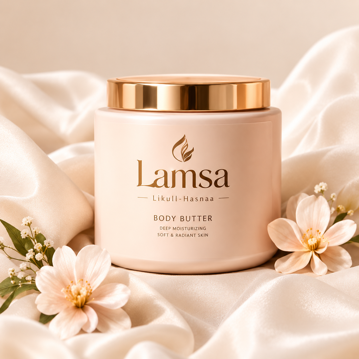 Lamsa Body Butter on Silky Satin (1) زبدة الجسم بالترطيب العميق – Lamsa - الصورة 1